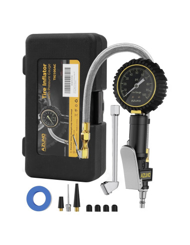 Medidor de Presión de Neumáticos AZUNO 100 PSI con Accesorios