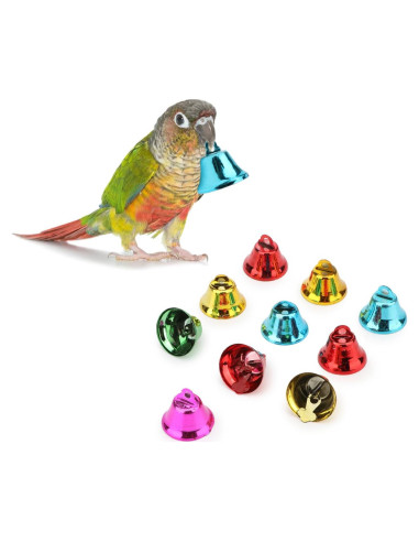 Juguetes de Campana para Loro Hypeety 10 Piezas Coloridos