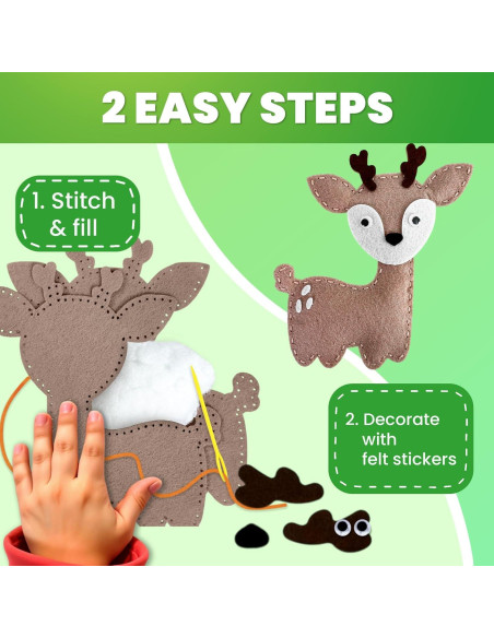 Kit de Costura para Niños QUOKKA - 12 Animales de Fieltro Kit de Costura para Niños QUOKKA - 12 Animales de Fieltro