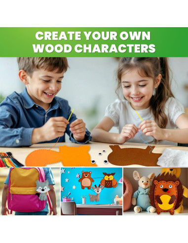 Kit de Costura para Niños QUOKKA - 12 Animales de Fieltro