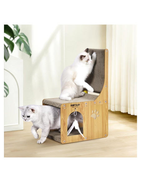 Alfombra Rascadora para Gatos Pawtasy con Juguetes Incluidos