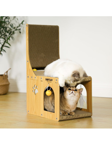 Alfombra Rascadora para Gatos Pawtasy con Juguetes Incluidos