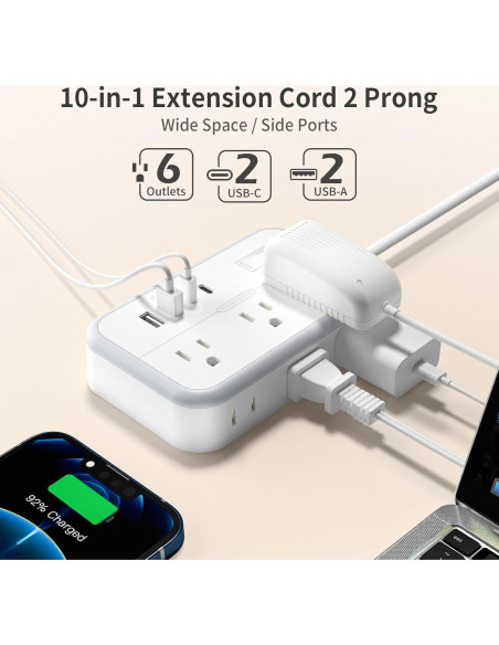 Regleta NTONPOWER 2 Clavijas 1875W 5FT con 4 Puertos USB