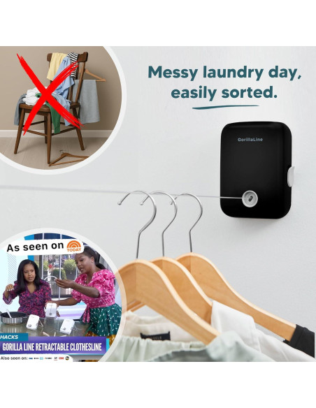Cuerda de Ropa Retráctil GorillaLine 4.24 m Alta Resistencia