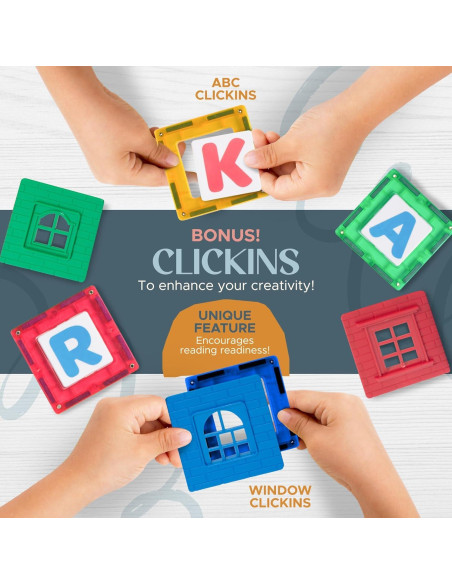 Set de Azulejos Magnéticos Playmags 100 Piezas para Niños