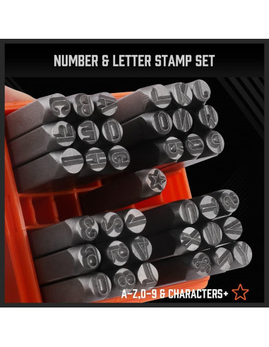 Juego de Sellos de Letras y Números HORUSDY 37 Piezas 6mm