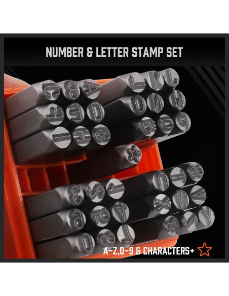 Juego de Sellos de Letras y Números HORUSDY 37 Piezas 6mm