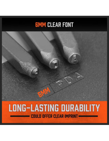 Juego de Sellos de Letras y Números HORUSDY 37 Piezas 6mm