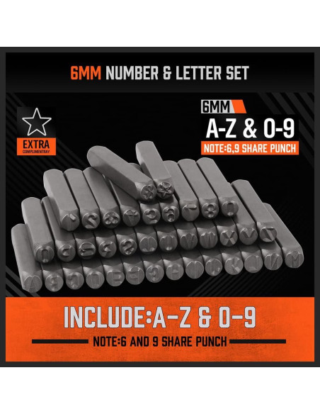 Juego de Sellos de Letras y Números HORUSDY 37 Piezas 6mm