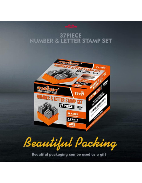 Juego de Sellos de Letras y Números HORUSDY 37 Piezas 6mm