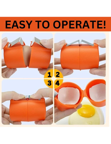 Abridor de Cáscara de Huevo Eggquik Naranja - Cortador Manual