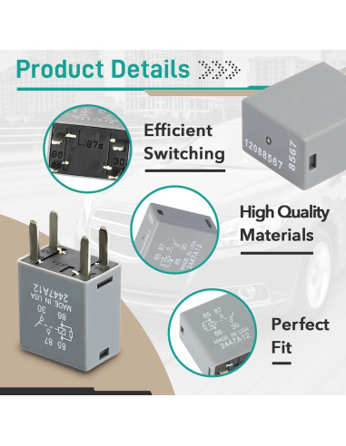 Relé Automotriz Gfdoso 12088567 12V 30A 4 Pines Compatible