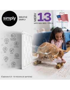 Filtro de Aire Simply MERV 13 10x10x1 Paquete de 8 para HVAC 2