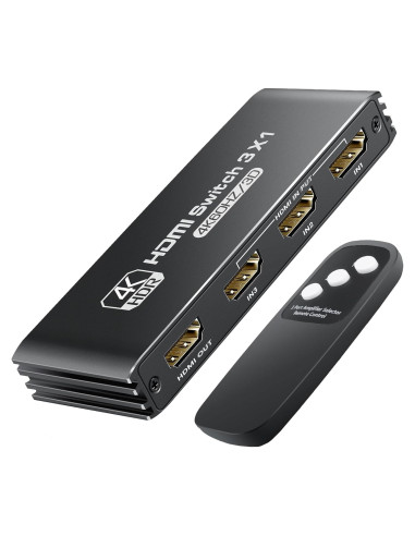Interruptor HDMI 3 en 1 NEWCARE 4K@60Hz Control Remoto