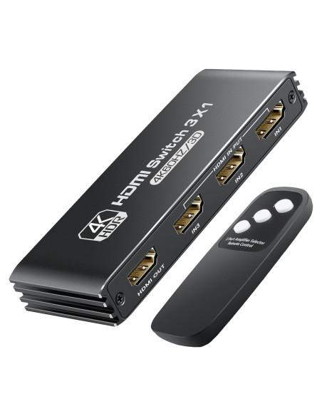 Interruptor HDMI 3 en 1 NEWCARE 4K@60Hz Control Remoto