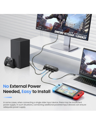 Interruptor HDMI 3 en 1 NEWCARE 4K@60Hz Control Remoto