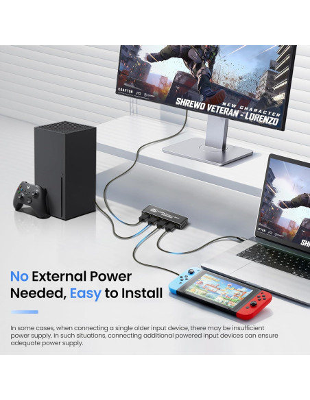 Interruptor HDMI 3 en 1 NEWCARE 4K@60Hz Control Remoto