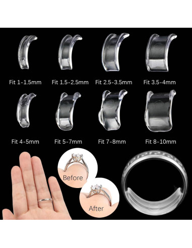 75 Pcs Ajustadores de Talla de Anillo Silicona SHEHARUHI