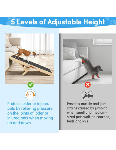 Rampa para Perros y Gatos X XBEN 100cm Ajustable 29-52cm