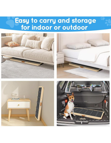 Rampa para Perros y Gatos X XBEN 100cm Ajustable 29-52cm