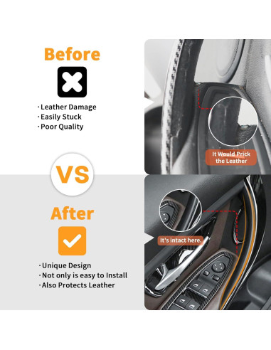 Cubierta Tirador Puerta BMW Serie 3/4 BJchiwu Negro 2 Pcs