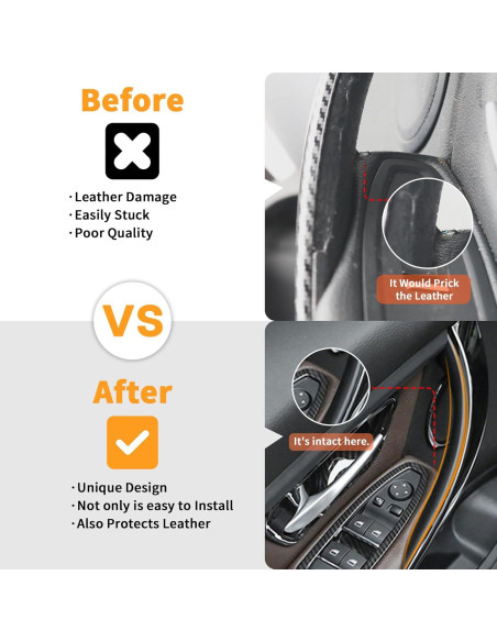 Cubierta Tirador Puerta BMW Serie 3/4 BJchiwu Negro 2 Pcs