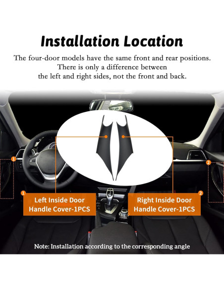 Cubierta Tirador Puerta BMW Serie 3/4 BJchiwu Negro 2 Pcs