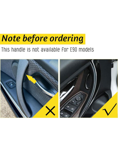 Cubierta Tirador Puerta BMW Serie 3/4 BJchiwu Negro 2 Pcs