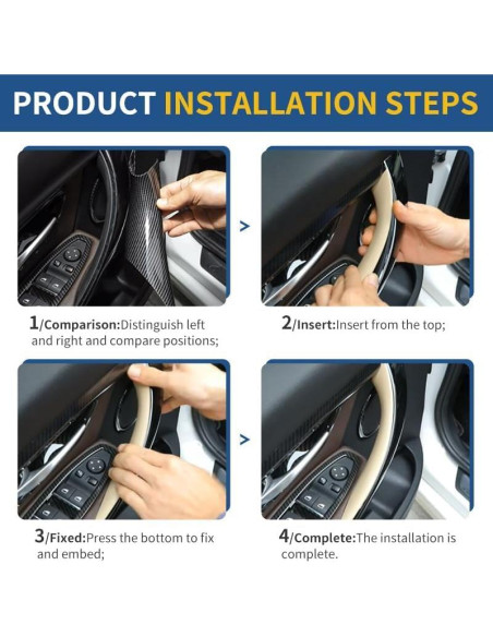 Cubierta Tirador Puerta BMW Serie 3/4 BJchiwu Negro 2 Pcs