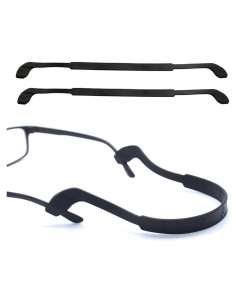 Correa de Gafas SAIGO Antideslizante de Silicona 2PCS Negro