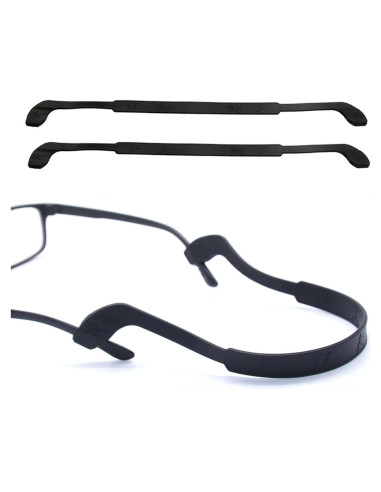 Correa de Gafas SAIGO Antideslizante de Silicona 2PCS Negro