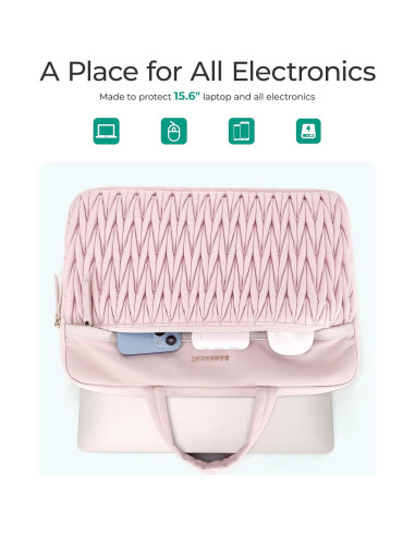 BAGSMART Funda Acolchada para Laptop 15-16" Beige