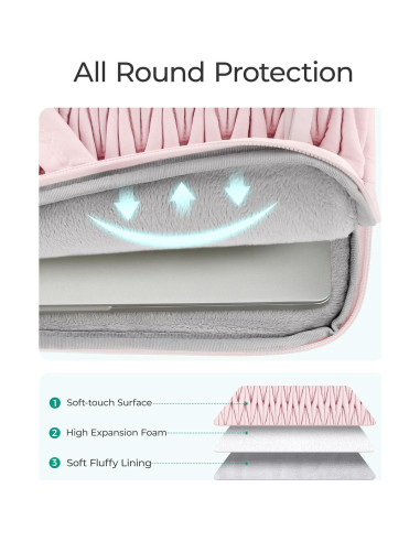 BAGSMART Funda Acolchada para Laptop 15-16" Beige