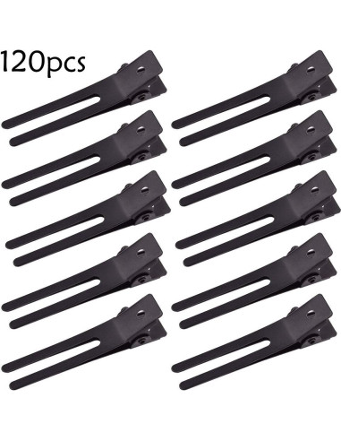 Choicbaby 120 Clips de Rizo Doble Punta Acero Inoxidable 4.5 cm