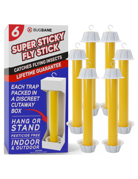 Trampas de Moscas Adherentes BugBane 6 Piezas No Tóxicas