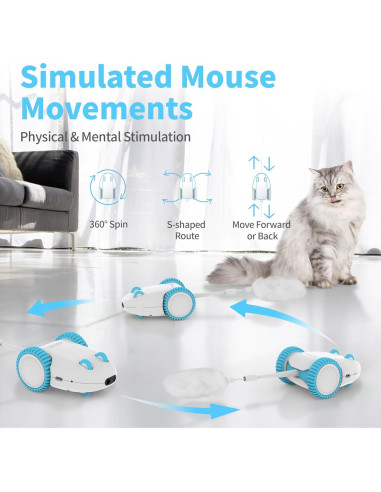 Juguete Automático para Gatos PETGEEK Ratón con 3 Colas