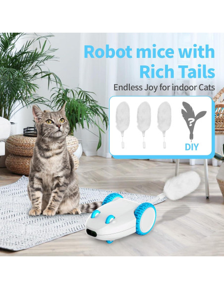 Juguete Automático para Gatos PETGEEK Ratón con 3 Colas