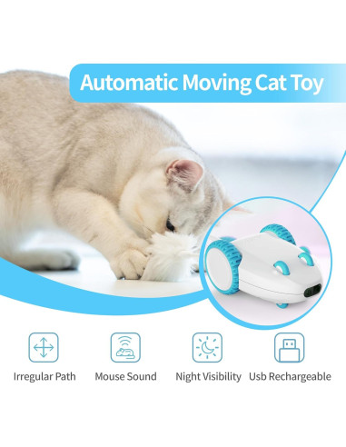 Juguete Automático para Gatos PETGEEK Ratón con 3 Colas