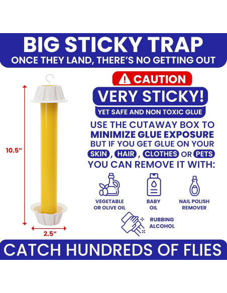 Trampas de Moscas Adherentes BugBane 6 Piezas No Tóxicas