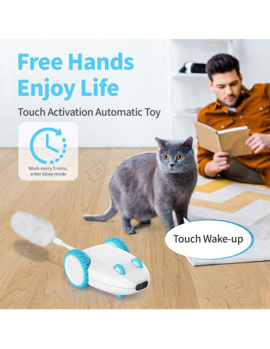 Juguete Automático para Gatos PETGEEK Ratón con 3 Colas