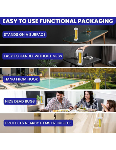 Trampas de Moscas Adherentes BugBane 6 Piezas No Tóxicas