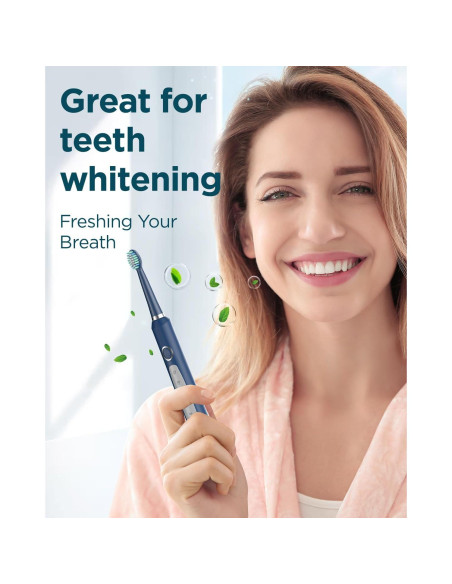 Cepillo de Dientes Eléctrico Sonic Rtauys HK01518 - 41,000 Vibraciones, 8 Cabezas, Azul