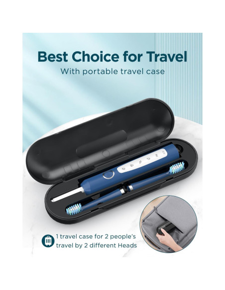 Cepillo de Dientes Eléctrico Sonic Rtauys HK01518 - 41,000 Vibraciones, 8 Cabezas, Azul