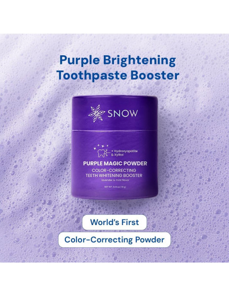 Polvo Blanqueador de Dientes SNOW 18g - Corrector de Color Púrpura Polvo Blanqueador de Dientes SNOW 18g - Corrector de Color Púrpura