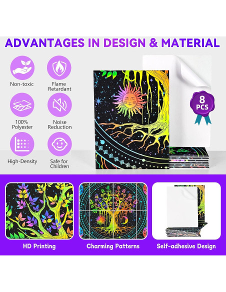 Paneles Acústicos de Arte AtawLege 8 Piezas 121.9x81.3cm UV