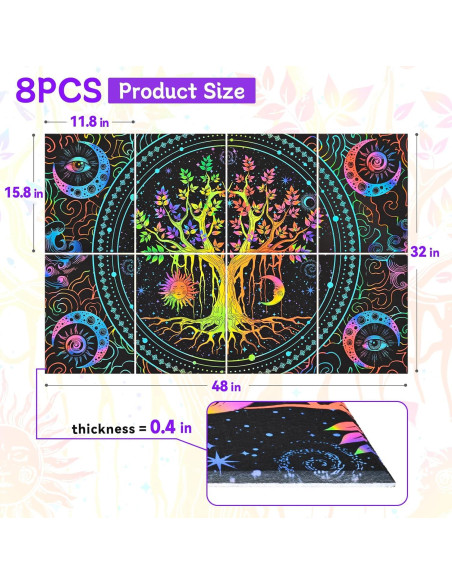 Paneles Acústicos de Arte AtawLege 8 Piezas 121.9x81.3cm UV