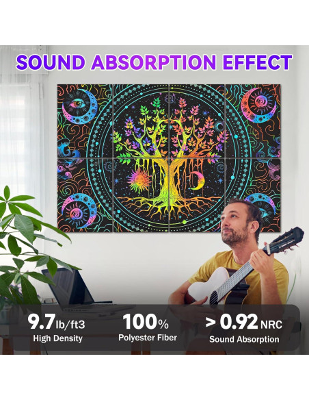 Paneles Acústicos de Arte AtawLege 8 Piezas 121.9x81.3cm UV