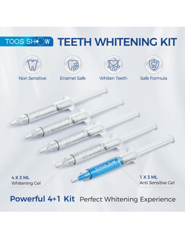 Kit de Gel Blanqueador Dental Toos Show 5 x 3ml Sin Sensibilidad