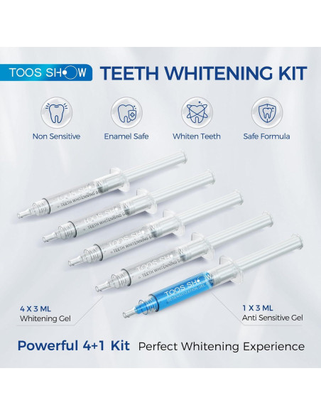 Kit de Gel Blanqueador Dental Toos Show 5 x 3ml Sin Sensibilidad Kit de Gel Blanqueador Dental Toos Show 5 x 3ml Sin Sensibilidad