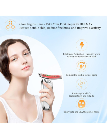 Masajeador Facial y de Cuello True Beauty Glow - Terapia Luz Roja